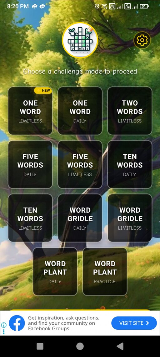 Decordle Home Screen - Game Mode Selection
