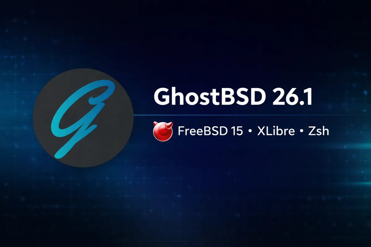 GhostBSD 26.1 with FreeBSD 15.0 base and XLibre display server