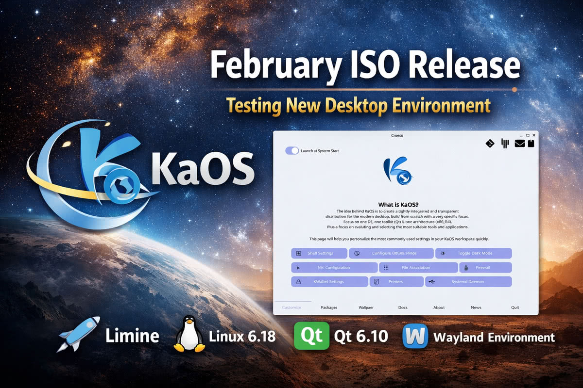 KaOS 2026.02 experiments with a new desktop