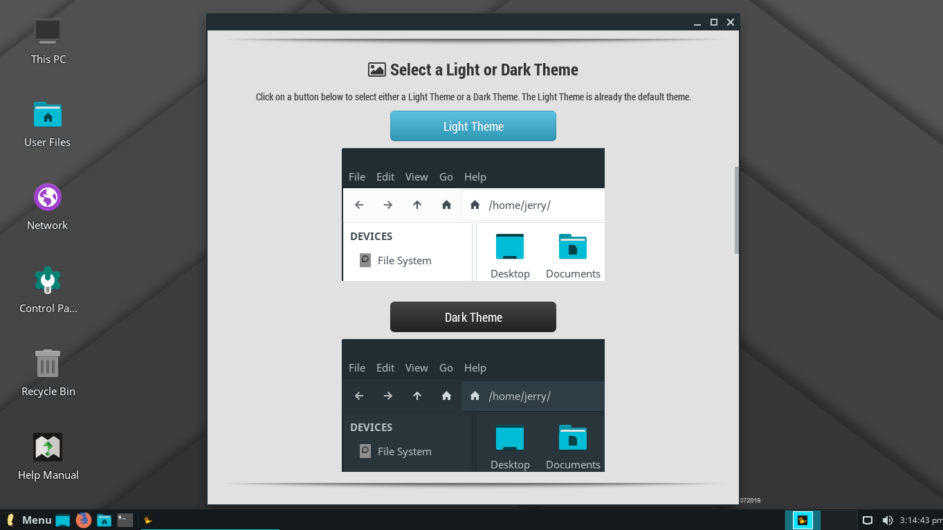 Dark & light theme switching in Lite Welcome