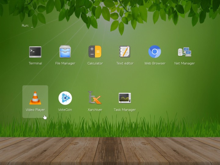 Preview of application launcher in Slax 9.4