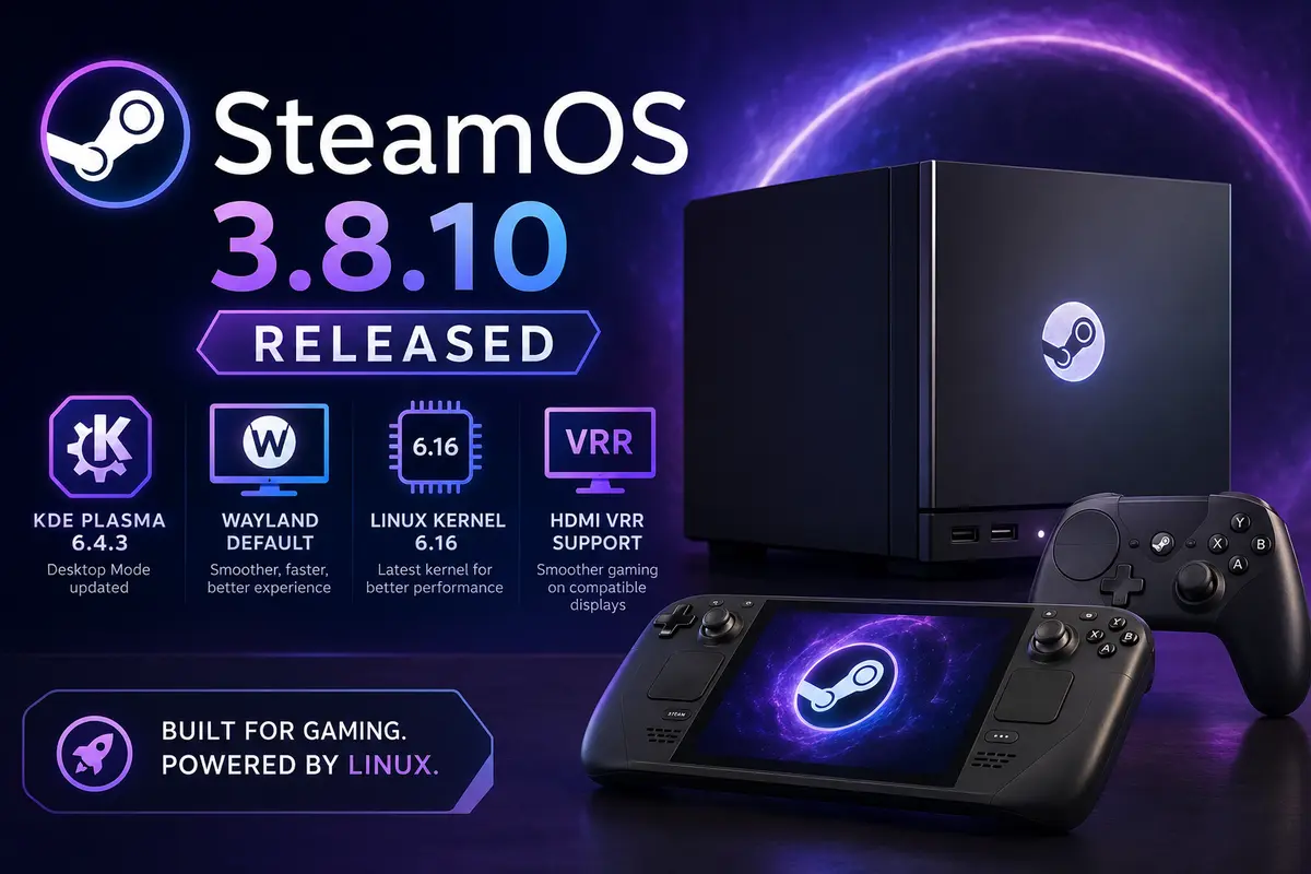 SteamOS 3.8 makes the Wayland as default and brings initial support for upcoming Steam Hardware