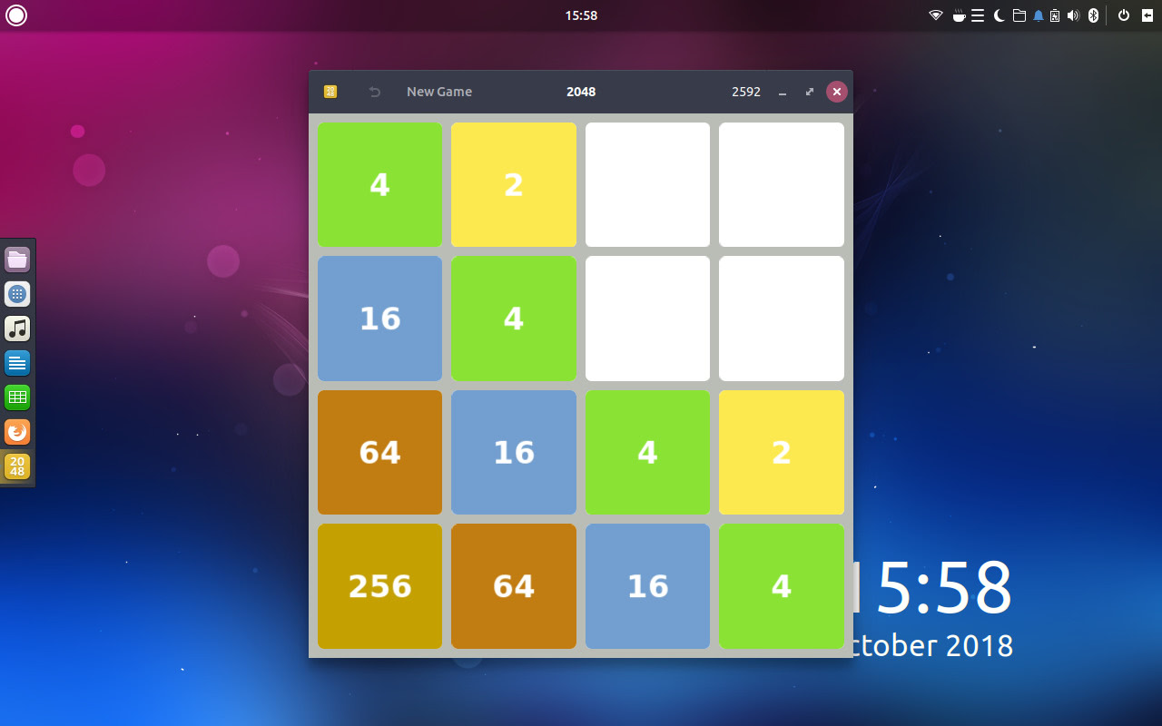 2048 Game in Ubuntu Budgie