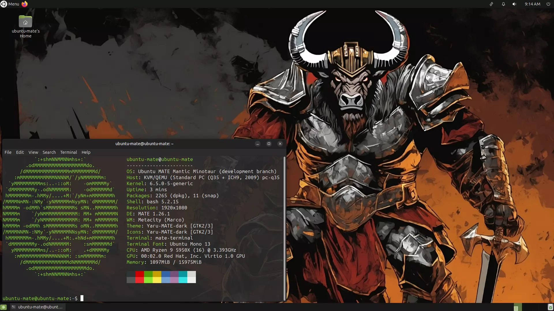 Ubuntu MATE 23.10 Mantic Minotaur