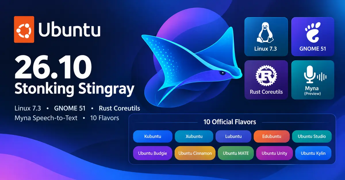Ubuntu 26.10 Stonking Stingray release