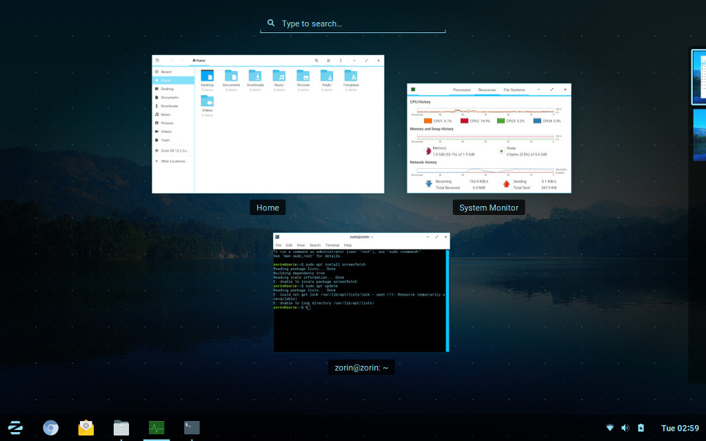 A preview of Zorin OS 12.2