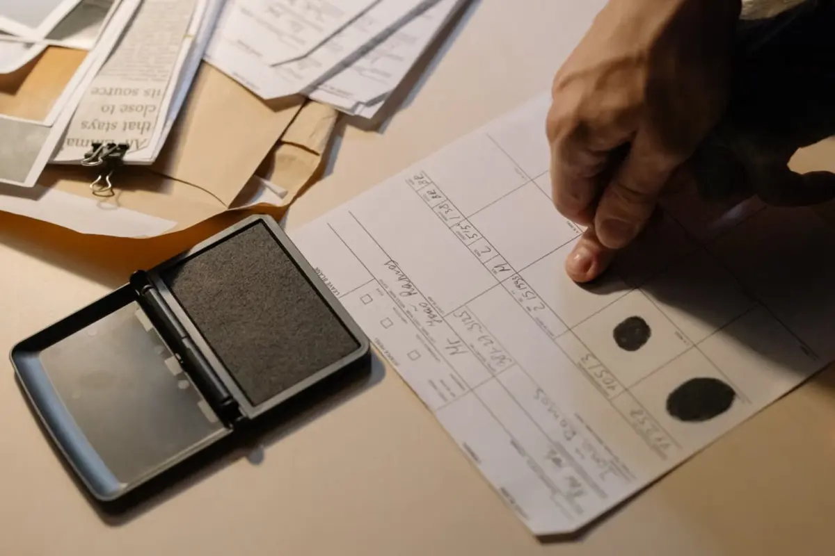 Hiring manager reviewing candidate background check documents