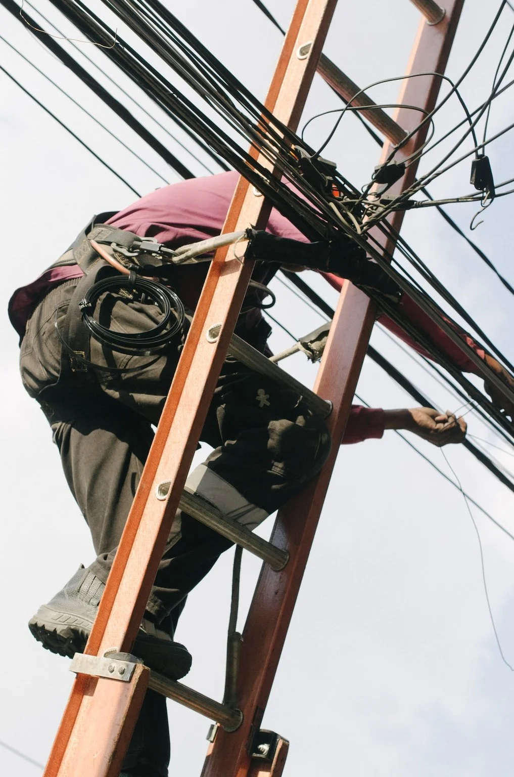 A contractor reviewing business growth strategies on a tablet