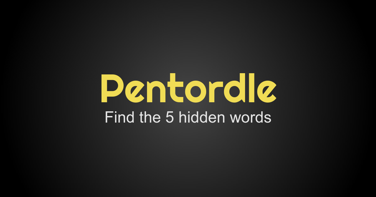Pentordle - Word puzzle with 5 hidden words