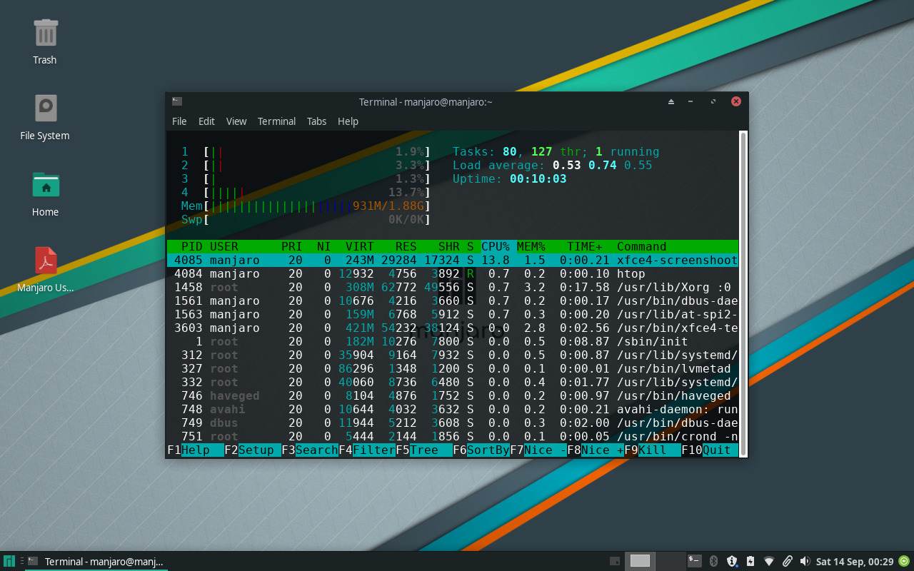 manjaro task manager manjaro task manager
